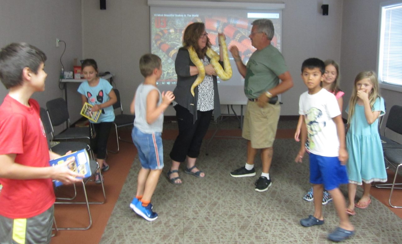 Animal Crackers Book Club Scrapes with Snakes July 2019 Gallery Huntley Area Public Library